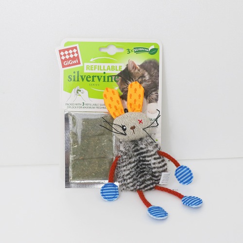 기그위 고양이 장난감 바스락 토끼 실버바인 잎 리필(3입)