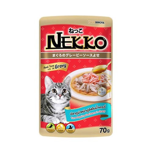 네코 그레이비 파우치 참치&amp;게맛살 습식간식 70g